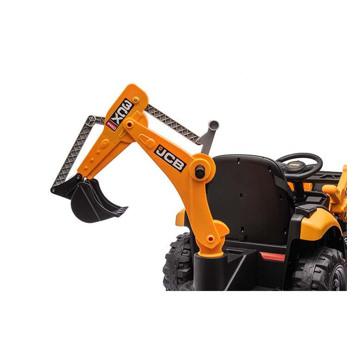 JCB yellow excavator with bucket