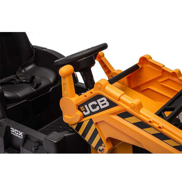 JCB yellow excavator with bucket