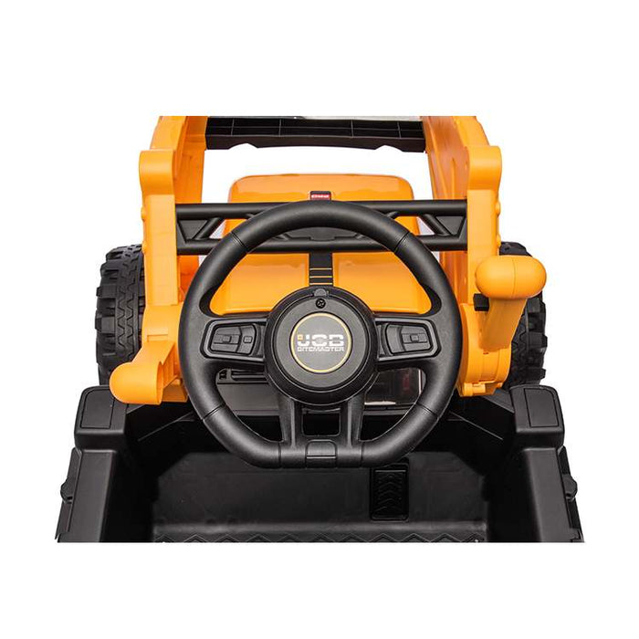 JCB yellow excavator with bucket