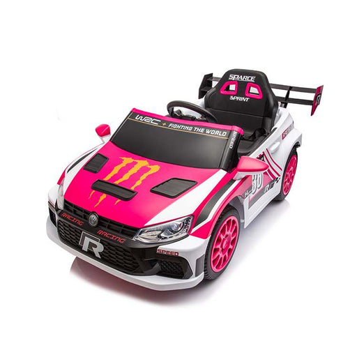 Pink and white cabrio sport car for kids